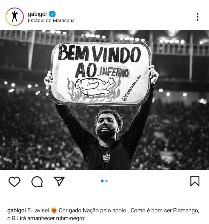 Gabigol provoca o Atlético-MG após classificação do Flamengo. Foto: Reprodução