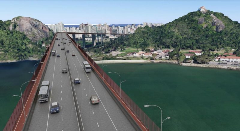 Terceira Ponte terá três pistas de cada lado. Foto: Divulgação/Semobi